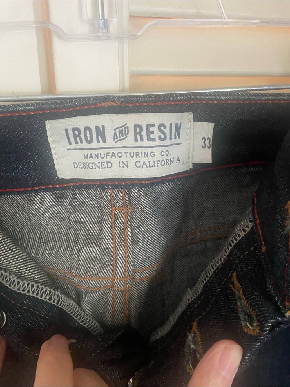 Iron & Resin Men’s Slim Straight Jeans in Dark Blue - 33